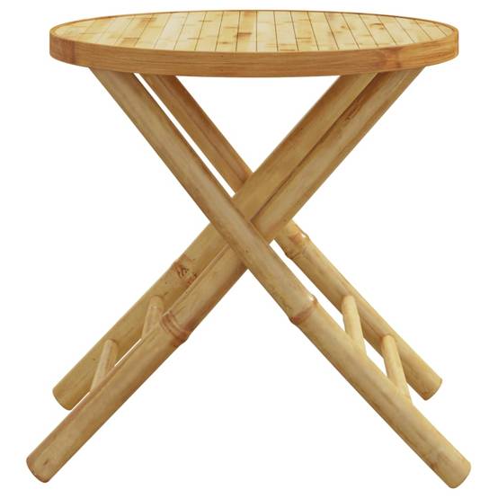 Petite Table de Jardin Ronde Pliable Ø45cm en Bambou, Style Bistrot pour Balcon – ComfortXL Outdoor Living - Image 5