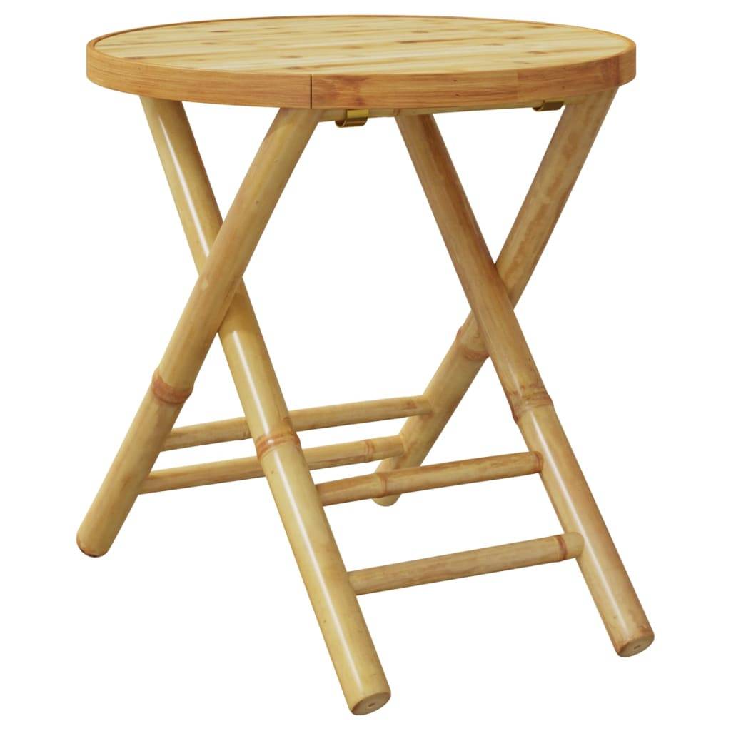 Petite Table de Jardin Ronde Pliable Ø45cm en Bambou, Style Bistrot pour Balcon – ComfortXL Outdoor Living - Image 6