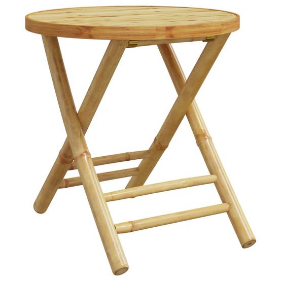 Petite Table de Jardin Ronde Pliable Ø45cm en Bambou, Style Bistrot pour Balcon – ComfortXL Outdoor Living - Image 2