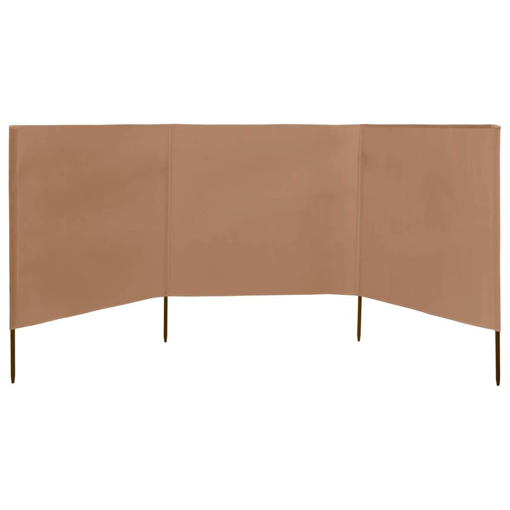 Helloshop26 - Brises-vue paravent 3 panneaux tissu 400 x 160 cm taupe - Image 2
