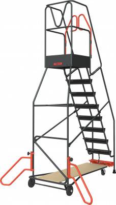 Escabeau de rayonnage 9 marches à immobilisation automatique 150 kg - FIMM - 830008814 - Image 2