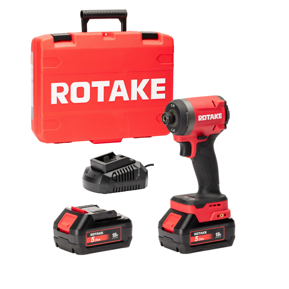Autre - Visseuse à chocs 18V 1/4' HEX 260 Nm avec 2 Batteries 18V 5Ah, Chargeur, Coffret - ROTAKE - S1-50D