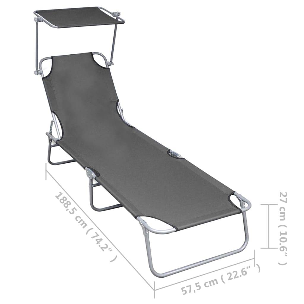 ComfortXL - Transat Pliable Aluminium avec Pare-Soleil Jardin Gris – ComfortXL Outdoor Living - Image 7