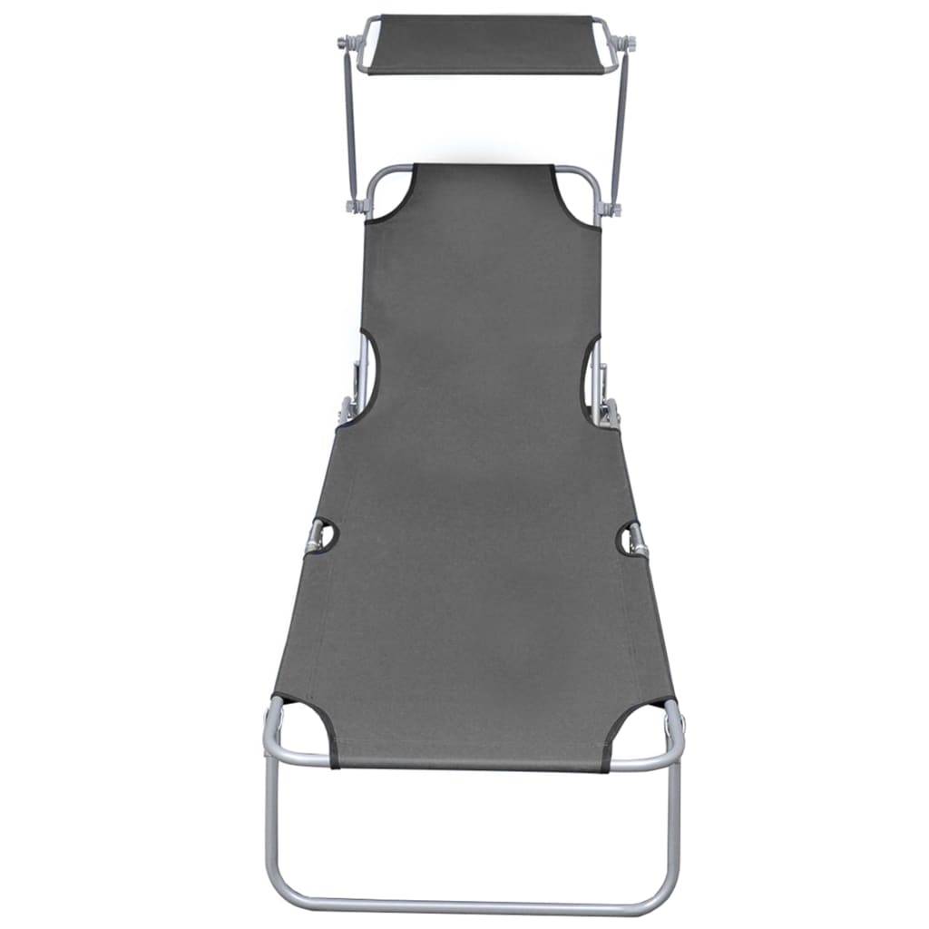 ComfortXL - Transat Pliable Aluminium avec Pare-Soleil Jardin Gris – ComfortXL Outdoor Living - Image 3