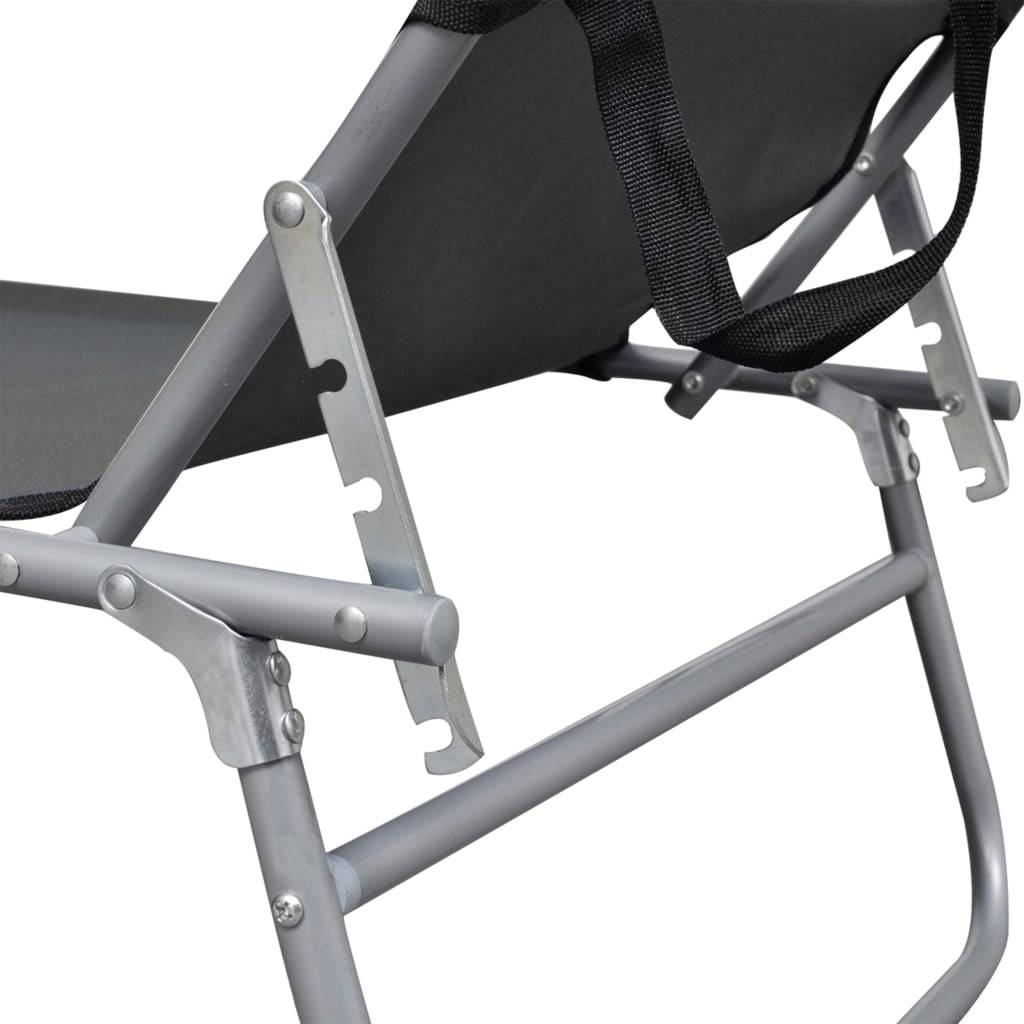 ComfortXL - Transat Pliable Aluminium avec Pare-Soleil Jardin Gris – ComfortXL Outdoor Living - Image 5