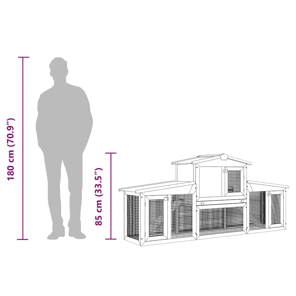 Grand clapier XXL bois 2 niveaux avec enclos jardin Rouge et Blanc – ComfortXL Outdoor Living - Image 9