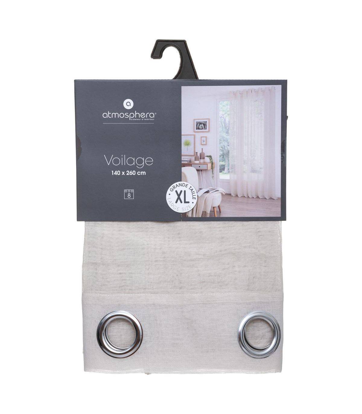 Voilage à œillets Etamine Beige Lin 140 x 260 cm - Image 3