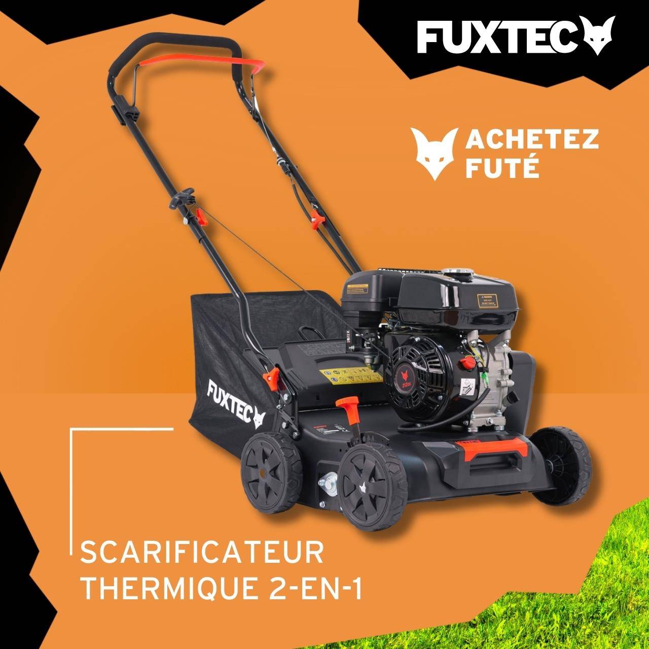 FUXTEC - Scarificateur thermique - FUXTEC FX-BV240ECO - 212cm3 largeur 40cm sac 40l 18 lames - Image 2