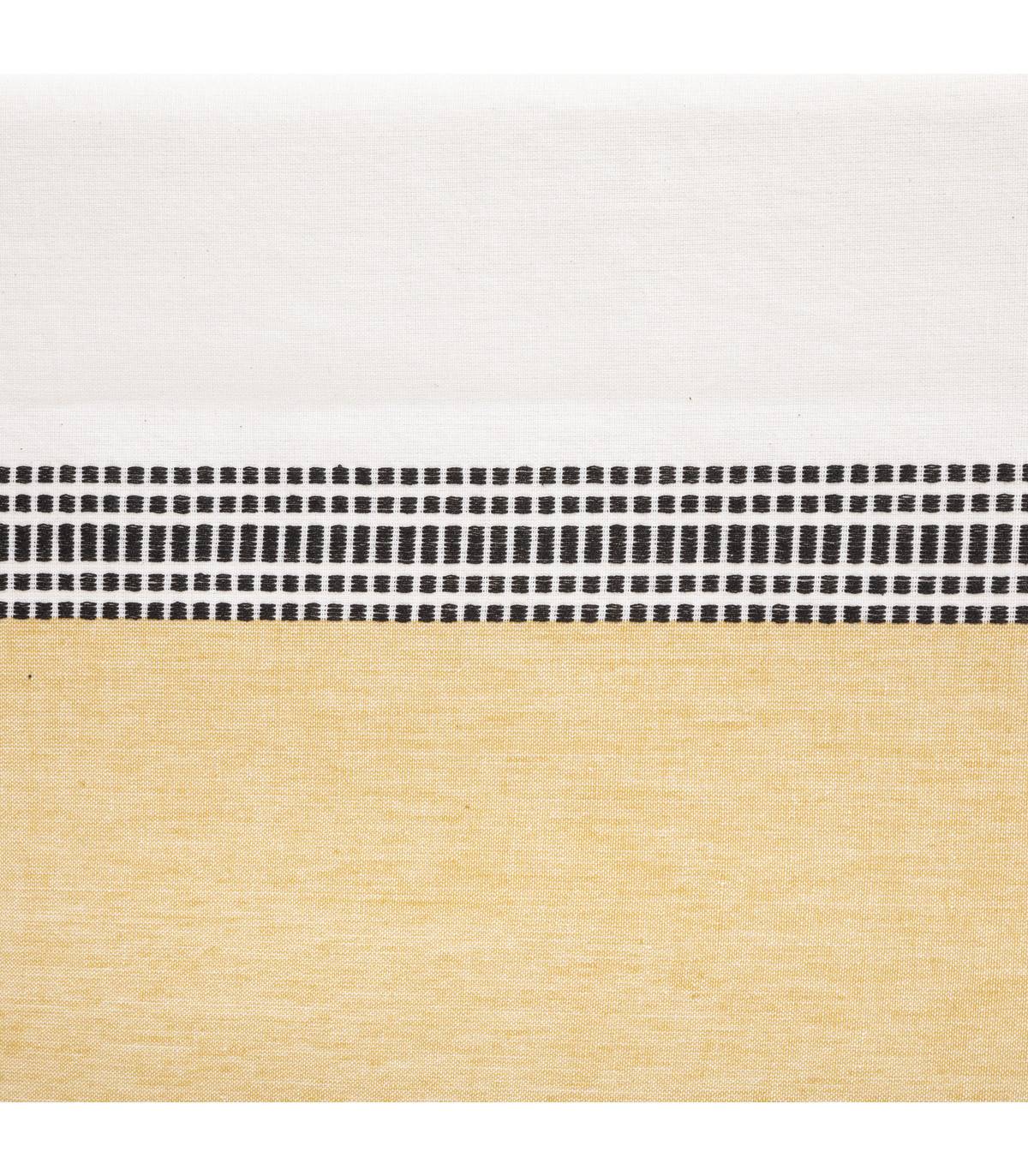 Atmosphera - Nappe en coton bicolore Blanc et Jaune 150 x 250 cm - Image 2