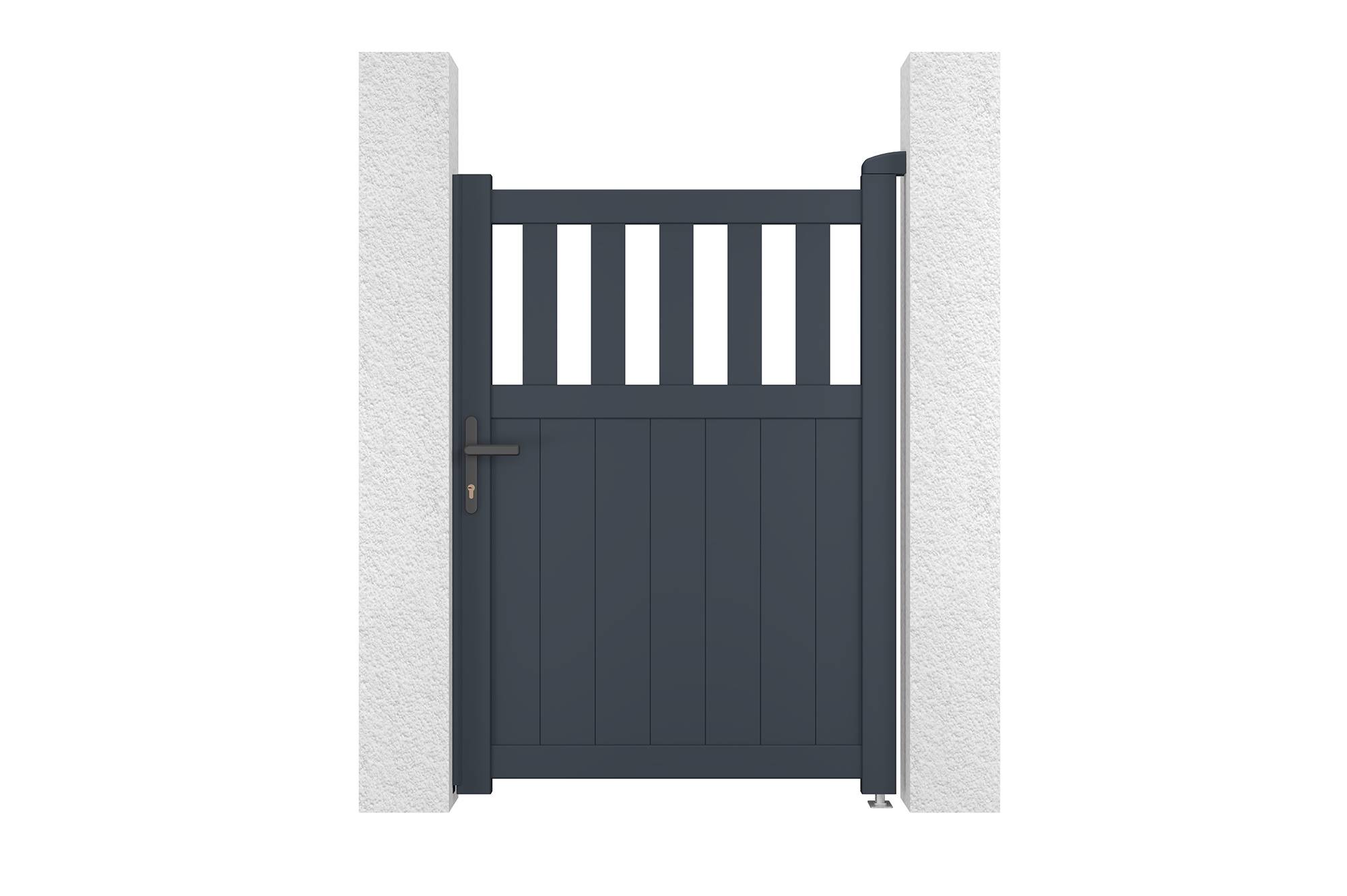 CASANOOV - Portail battant 4m SANTIS H.140cm aluminium gris + 4 poteaux ELDA + Portillon 1m SANTIS H.140cm aluminium gris + motorisation Tanker B700 - Image 7