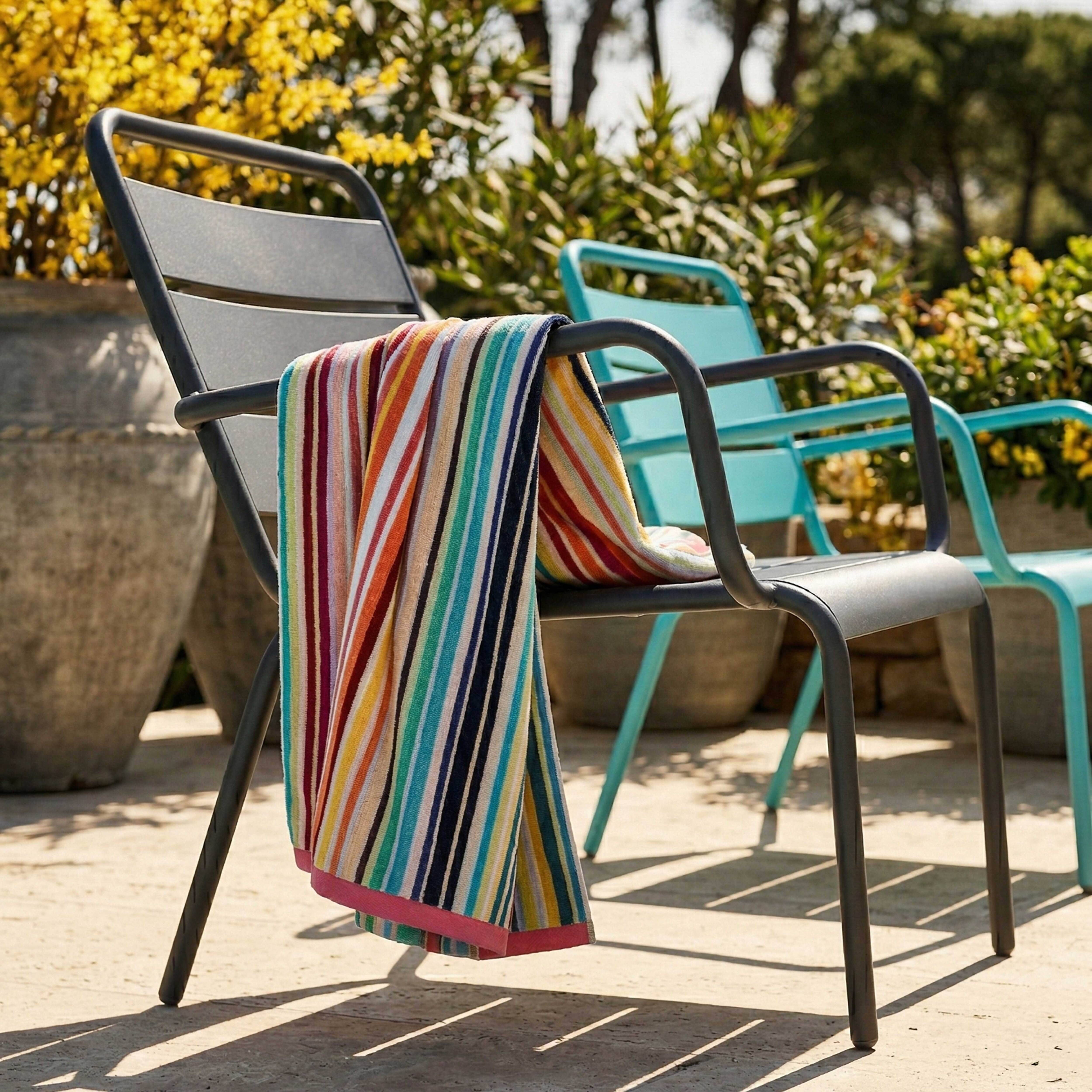 Oviala - Lot 2 fauteuils relax avec repose-pieds métal gris et turquoise Palavas - Oviala - Image 4