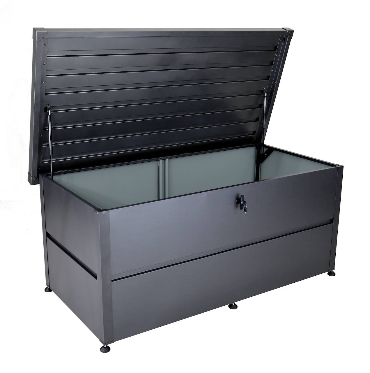 Proloisirs - Coffre de rangement en acier galvanisé – 750 L – Coloris graphite