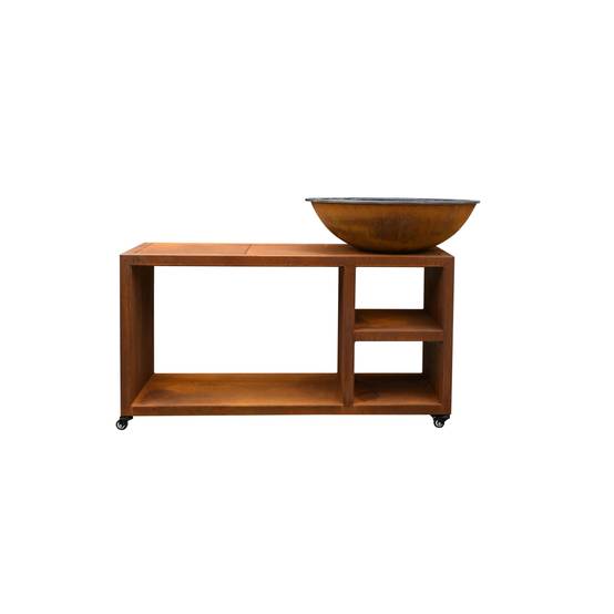 Quoco - Brasero Piatto Tavolo Medium Corten Transportable Ø84 - Quoco - Image 1