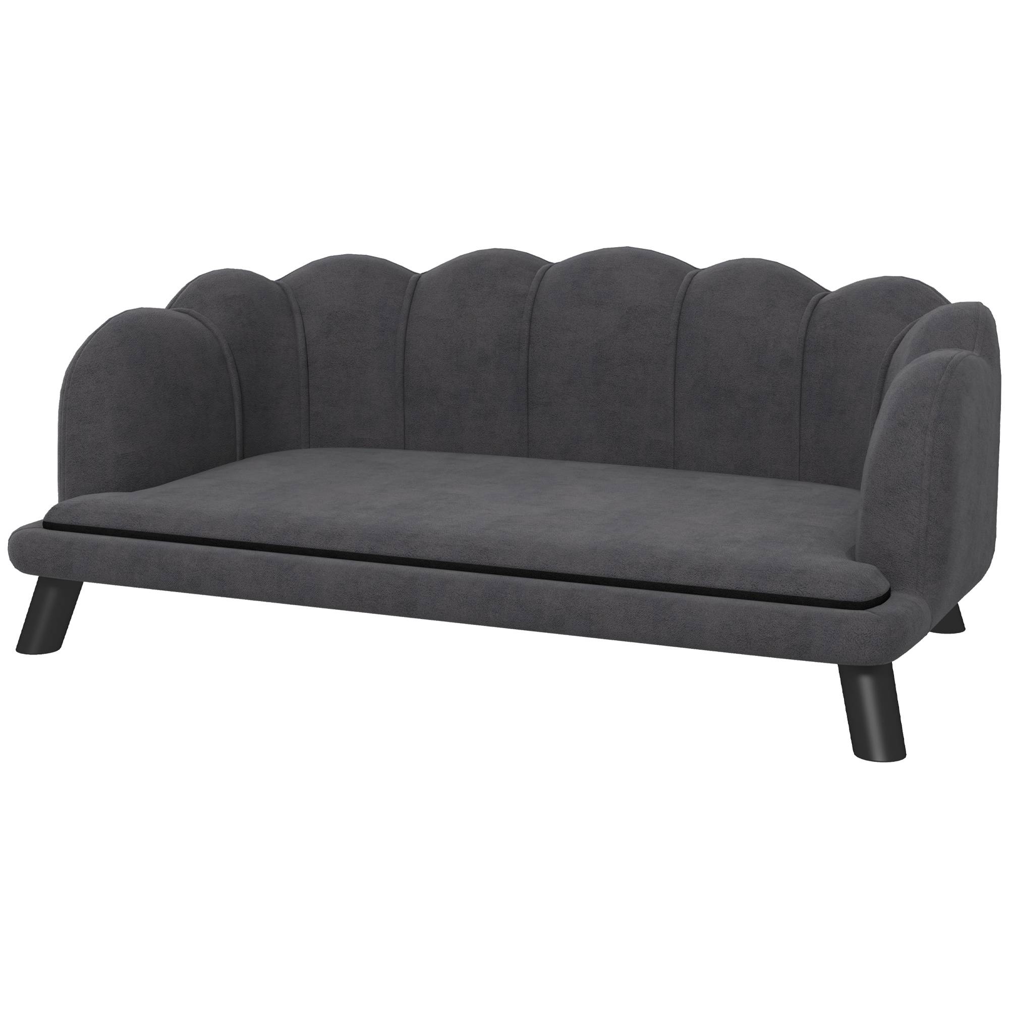 Sans Marque - Canapé chien lit pour chien chat coquillage 98L x 60l x 35H cm coussin moelleux velours gris - Image 2