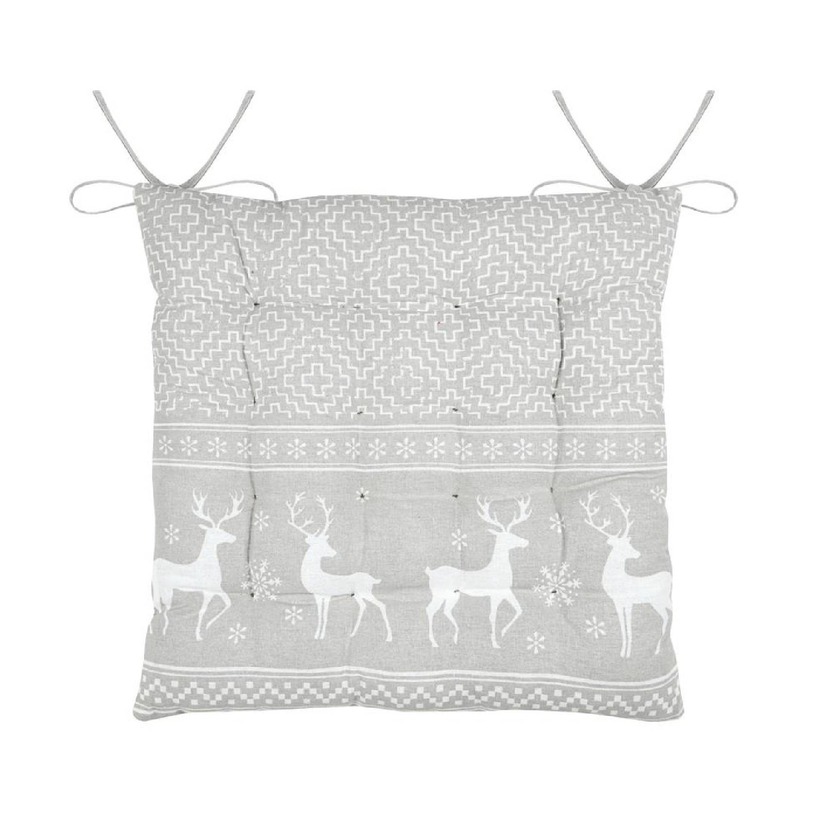 Lovely Casa - Galette de chaise cerf style montagne en coton - LOVELY CASA - Coton - Naturel - Image 3