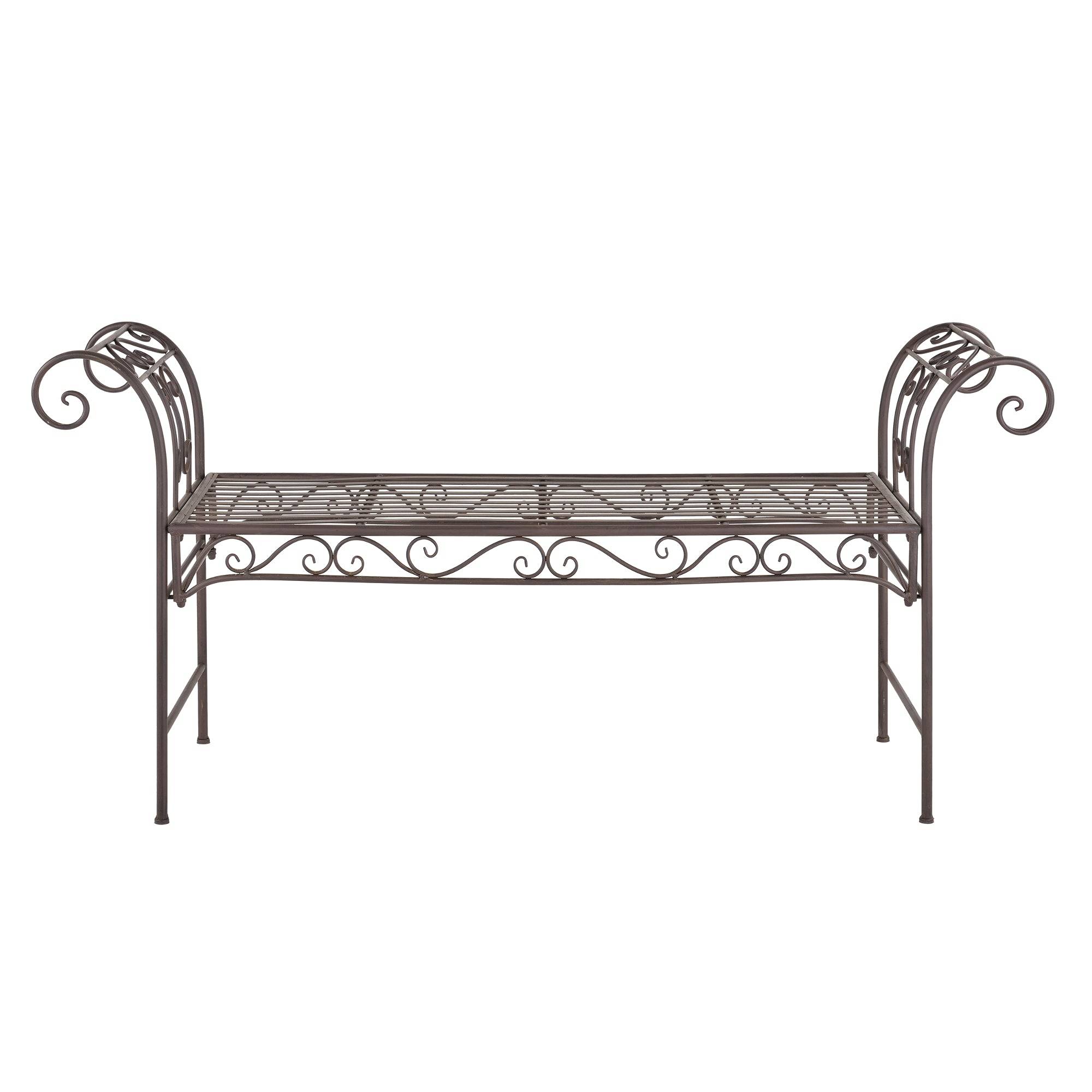 Helloshop26 - Banc de jardin vintage extérieur métal 70 x 147 x 46 cm bronze - Image 2