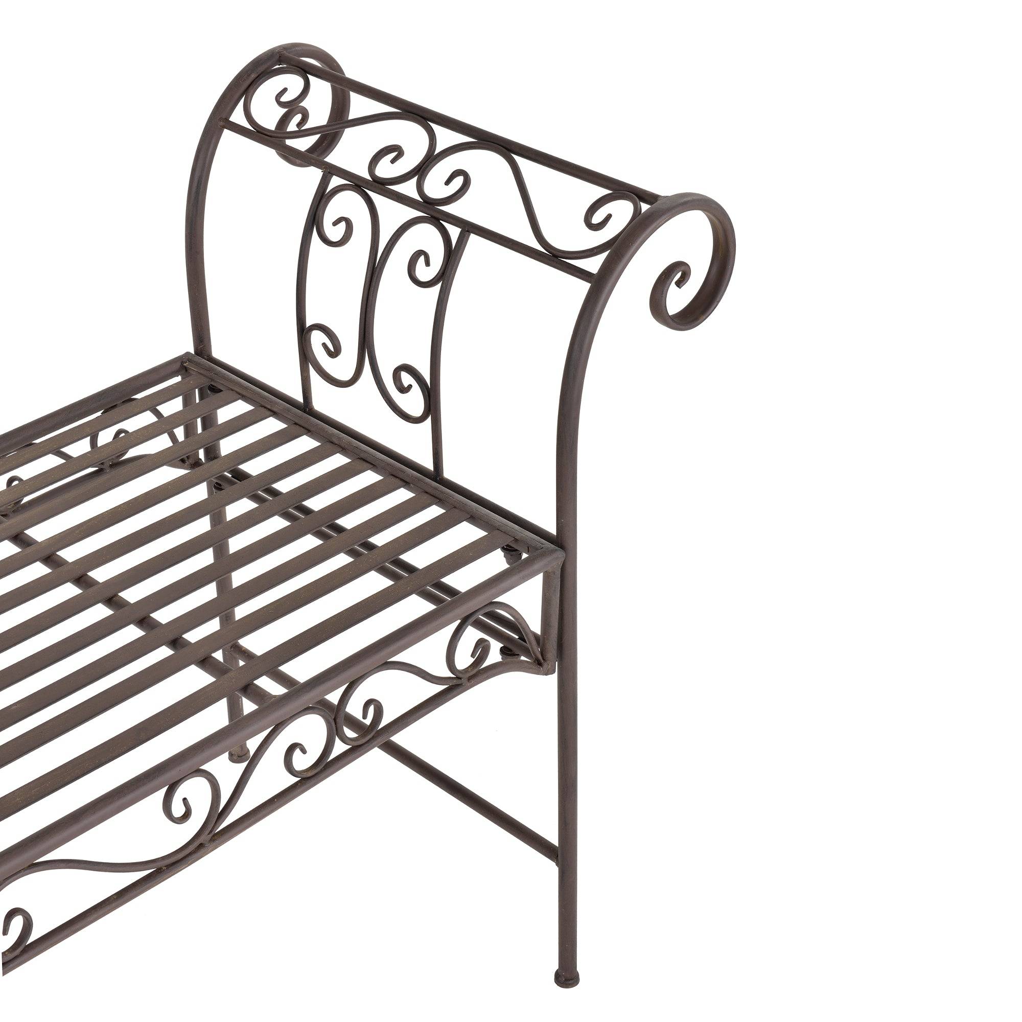 Helloshop26 - Banc de jardin vintage extérieur métal 70 x 147 x 46 cm bronze - Image 3