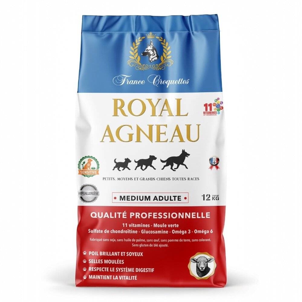 france croquettes pour chien adulte royal agneau 12kg