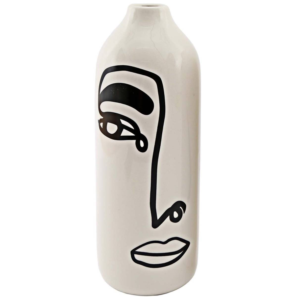 Sil - Vase en dolomite motif visage 22 x 8 cm Modèle 2