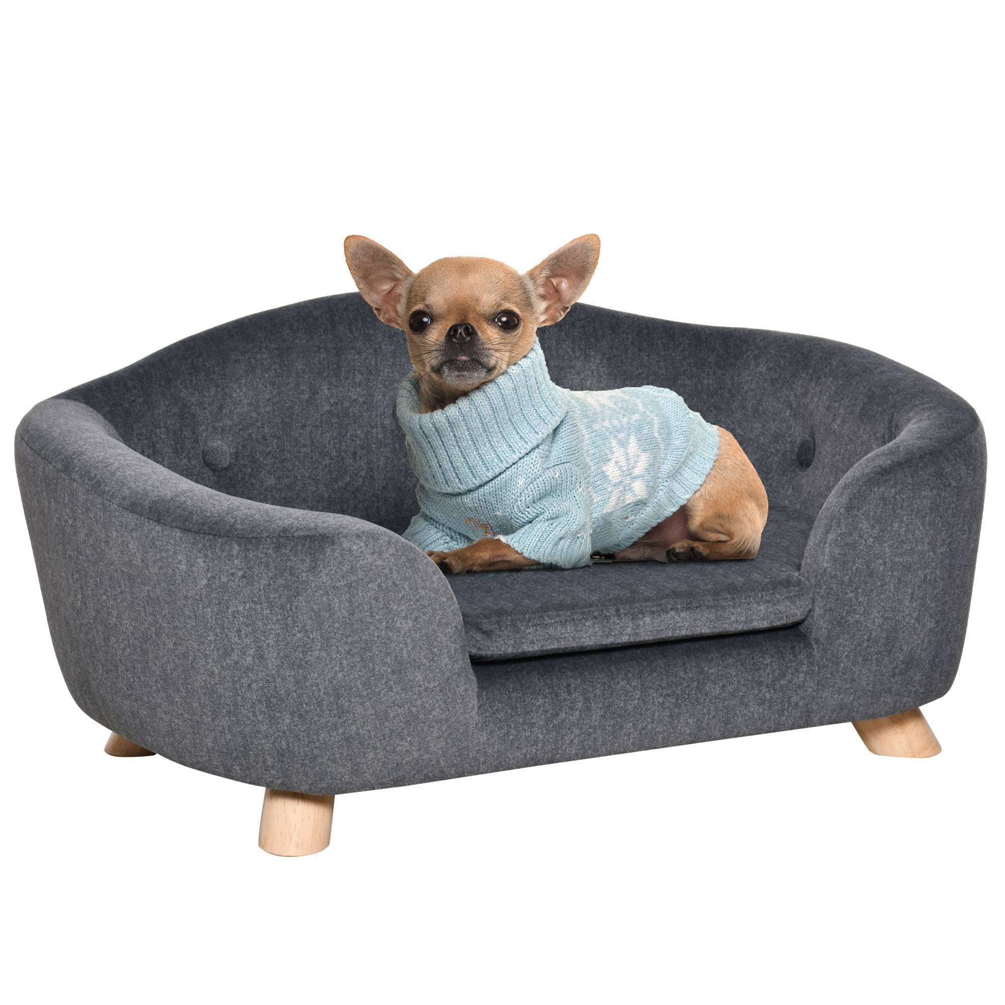 Sans Marque - Niche petits chiens 10kg max coussin 70x47x30 cm gris anthracite - Image 1