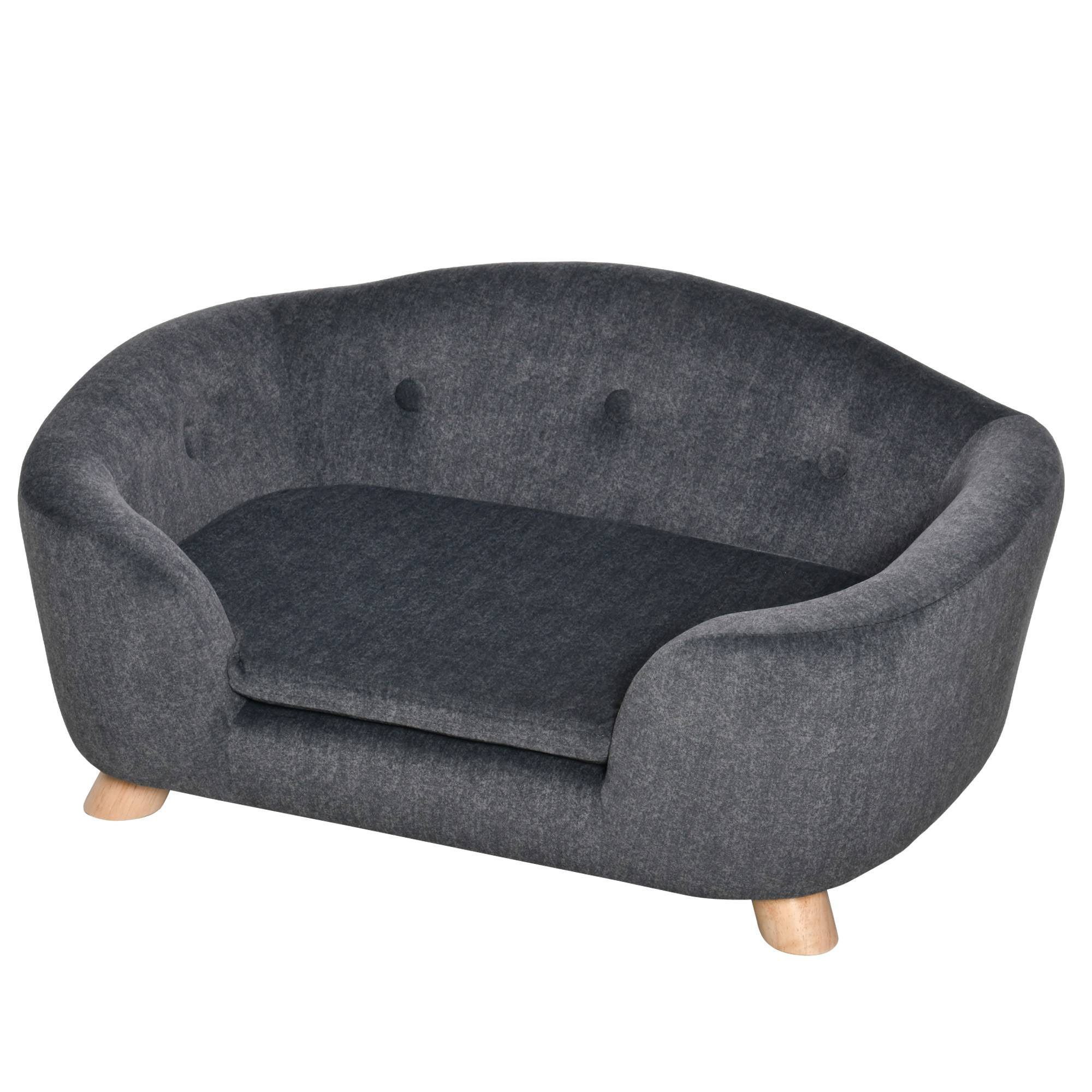 Sans Marque - Niche petits chiens 10kg max coussin 70x47x30 cm gris anthracite - Image 2