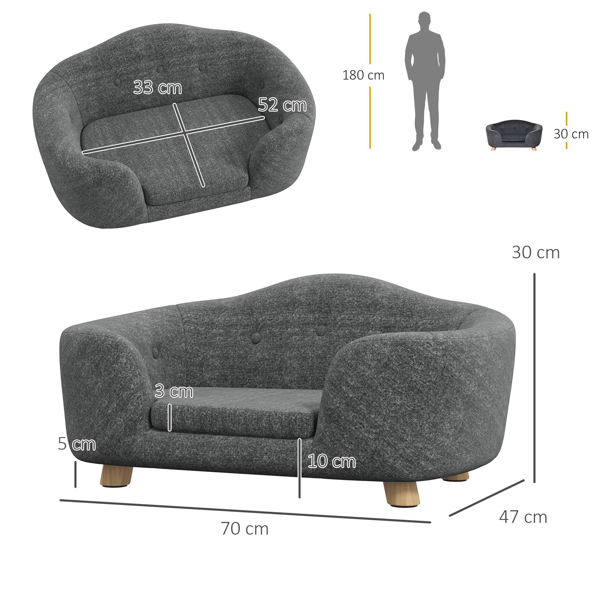 Sans Marque - Niche petits chiens 10kg max coussin 70x47x30 cm gris anthracite - Image 5