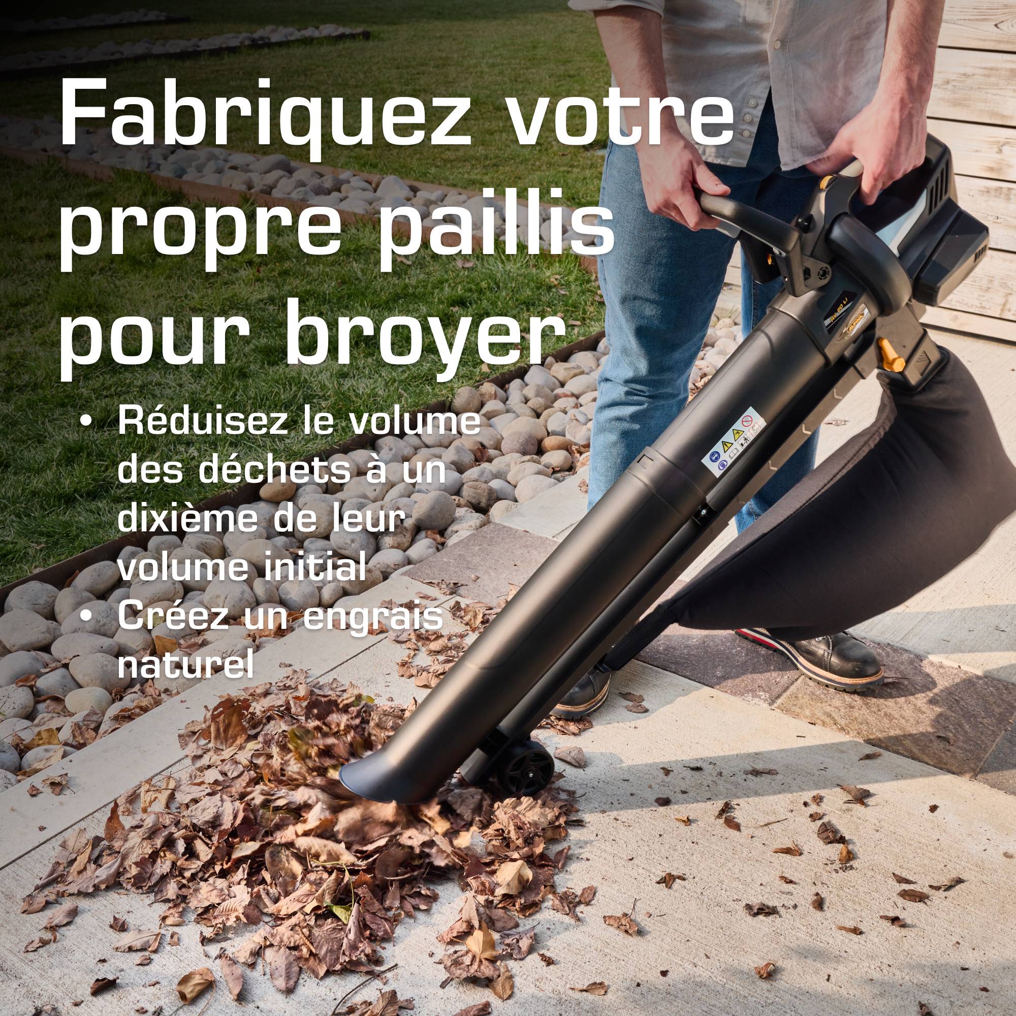 Alpina - Kit Souffleur/Aspirateur/Broyeur AV 20 Li, 20 V (0,6 kW), inclut 2 batteries 4 Ah + double chargeur, bac de ramassage 45 L - Alpina - Image 4