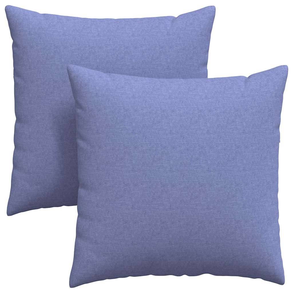 ComfortXL - Set de 2 Coussins Carrés Tissu Doux pour Canapé Confortables Housses Amovibles pour Salon Bleu 80x80 cm – ComfortXL Outdoor Living - Image 2