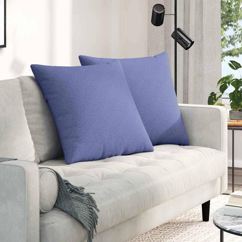 ComfortXL - Set de 2 Coussins Carrés Tissu Doux pour Canapé Confortables Housses Amovibles pour Salon Bleu 80x80 cm – ComfortXL Outdoor Living - Image 1