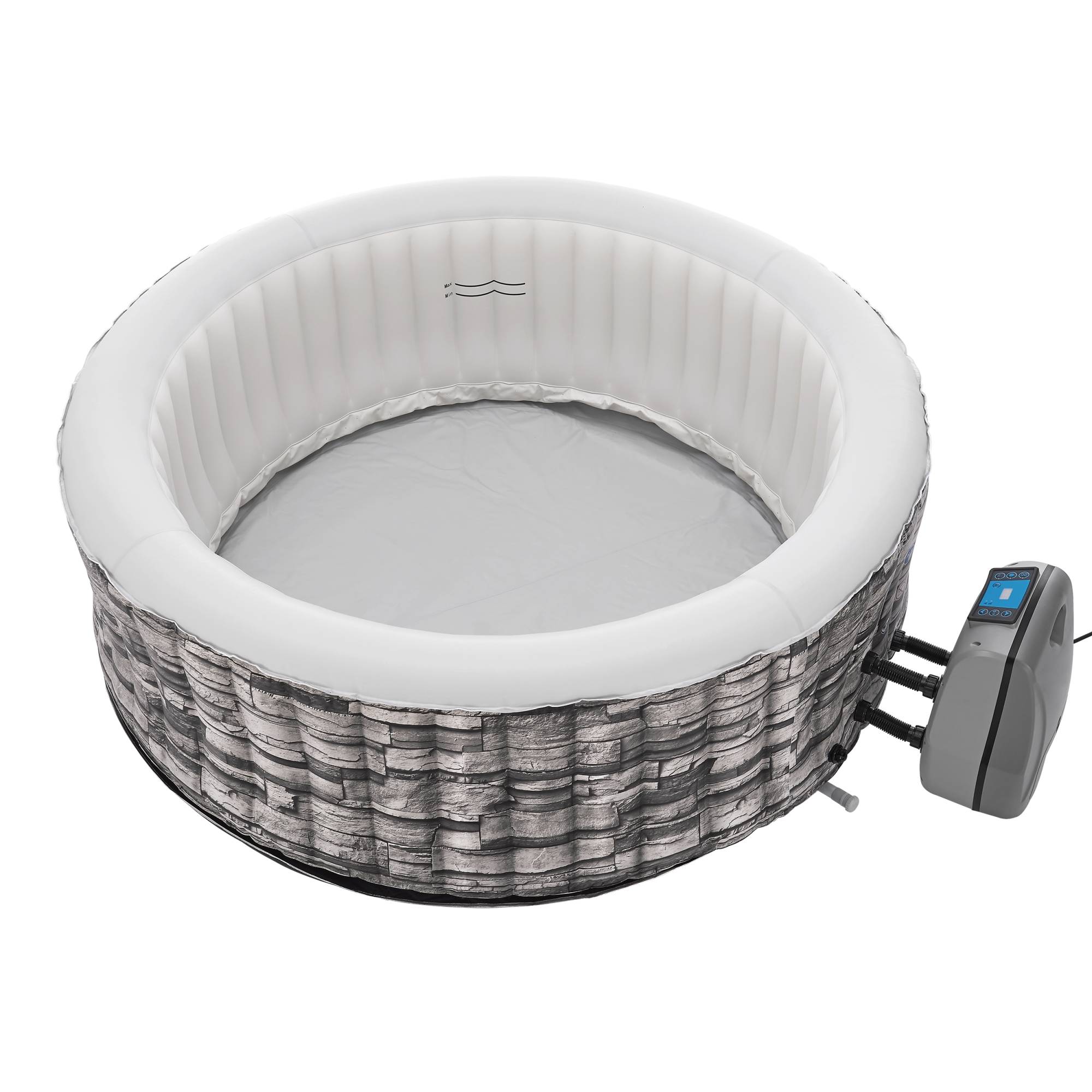 Casa.Pro - Spa gonflable Carosino pour 6 personnes aspect pierre gris pro.tec - Image 1
