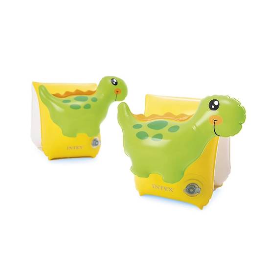Brassards pour Enfant "Dino 3D" 23cm Jaune & Vert - Image 1