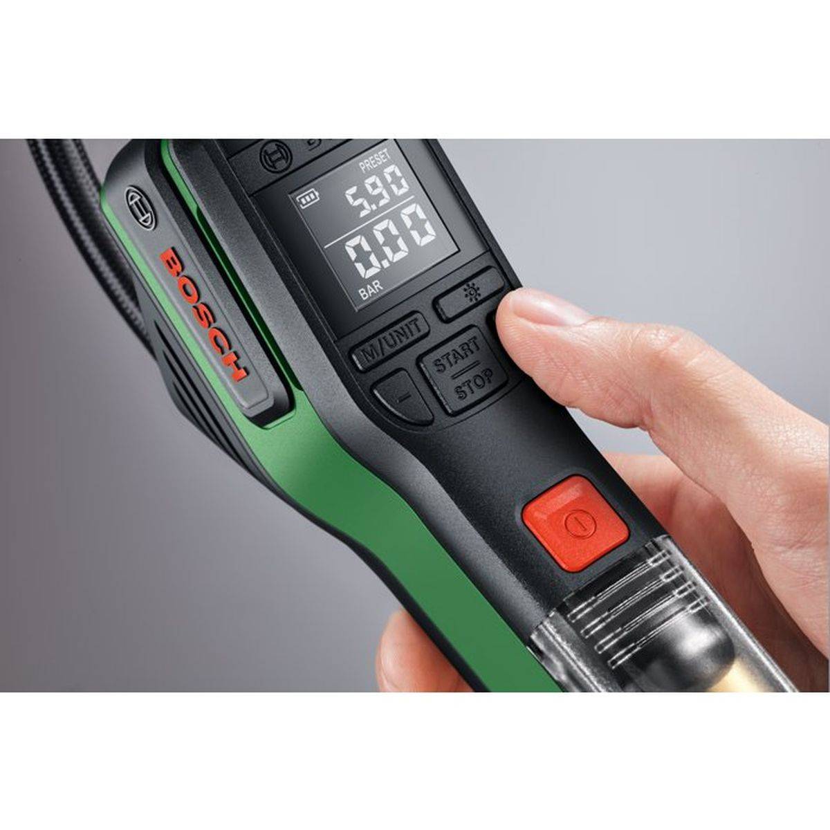 Bosch - Pompe pneumatique sans-fil Bosch PNEO pour pneus vélo, auto et moto, écran BAR, autostop jusqu’à 10,30 bar - Image 6