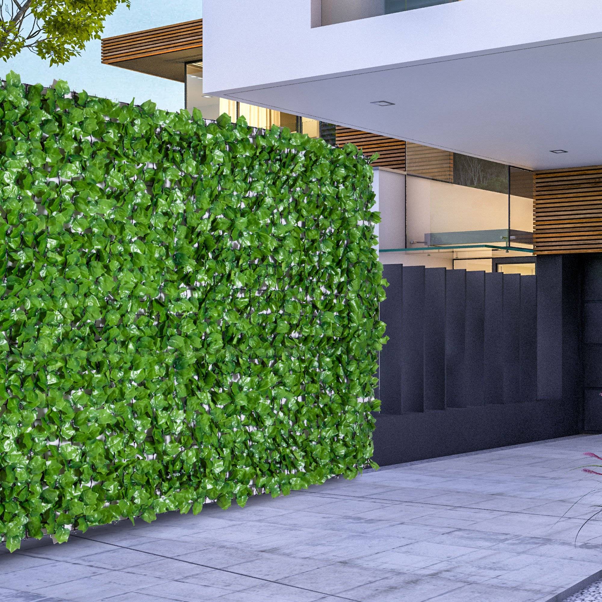 ComfortXL - Haie artificielle PE 3 x 1 m aspect naturel balcon terrasse clôture brise-vue anti-UV - ComfortXL Outdoor Living - Image 4
