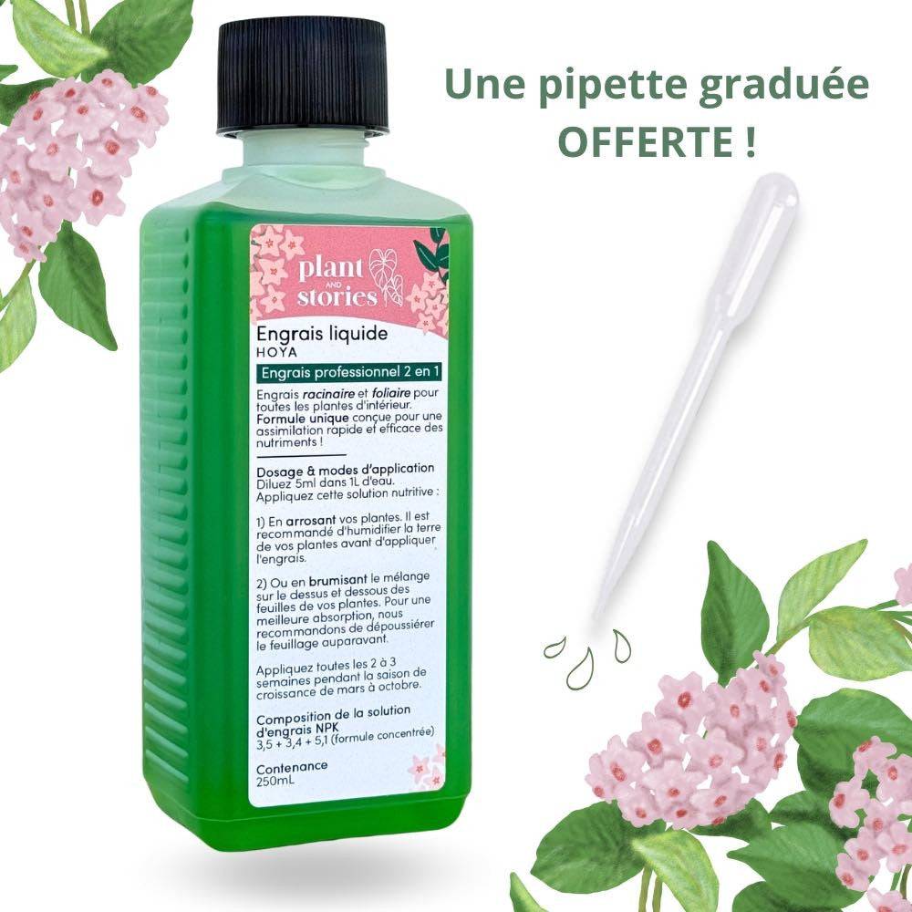 Engrais Hoya - Engrais liquide 250ml - Engrais racinaire et foliaire + Pipette graduée offerte ! - Image 1