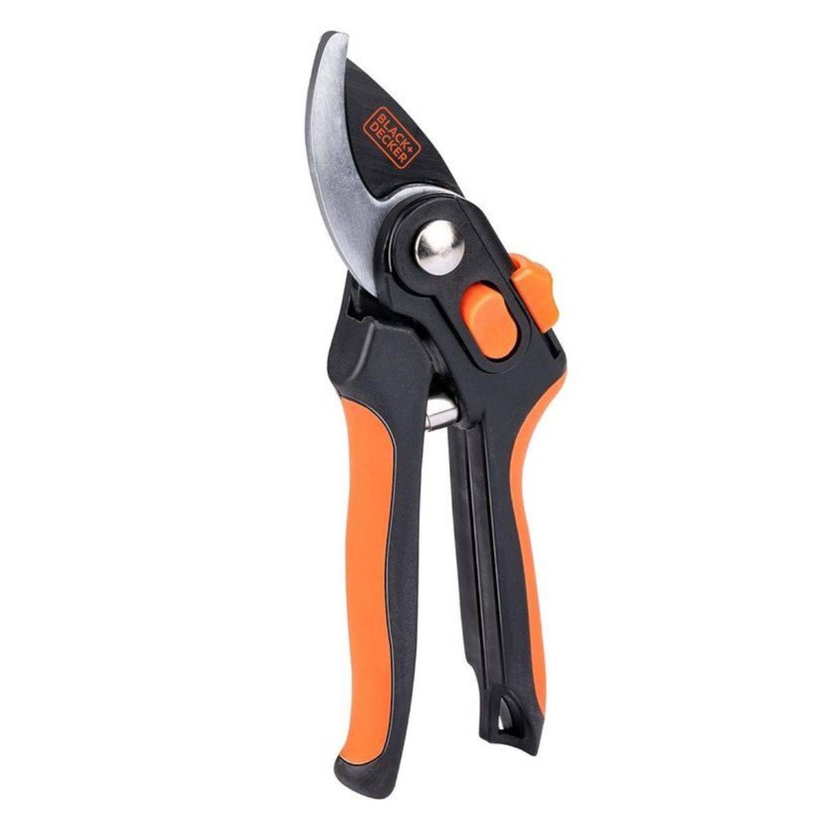 Sécateur de jardin Lame en Acier Trempé 20.3cm - Ciseaux de Jardin Coupe 13mm Plantes, Haies et Fleurs  Black&Decker - Image 4