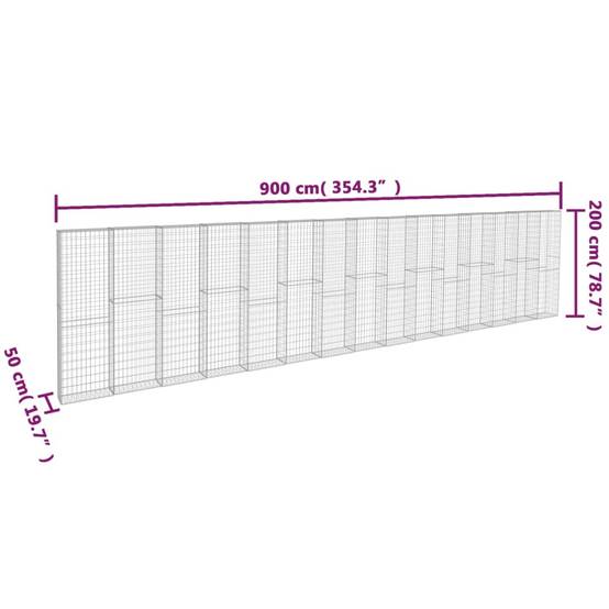PANGIVO - Mur à gabion Acier galvanisé Argenté 900 x 50 x 200 cm - PANGIVO - Image 6