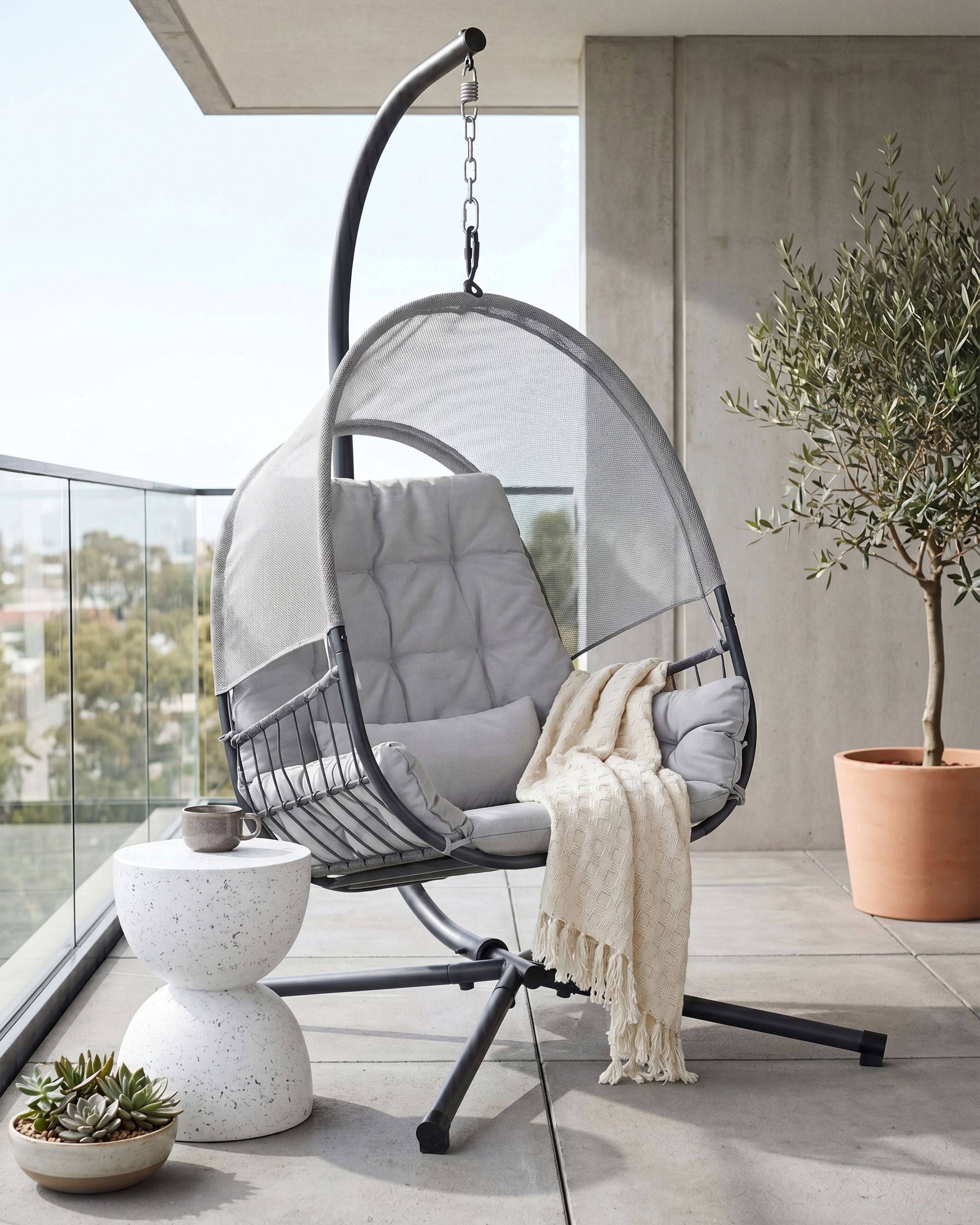 Beliani - Chaise porte-à-faux Tissu maillé Gris clair ALVIANO - Beliani - Image 1