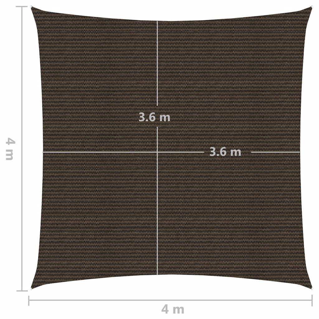 Helloshop26 - Voile d'ombrage 160 g/m² marron 4 x 4 m PEHD - Image 6