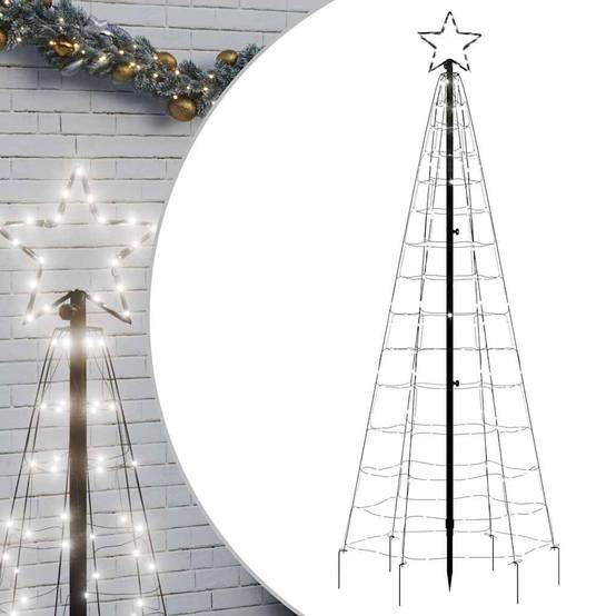 Maison Chic - Sapin de Noël | Arbre de Noël à LED avec piquets 220 LED blanc froid 180 cm Maison Chic - Image 1
