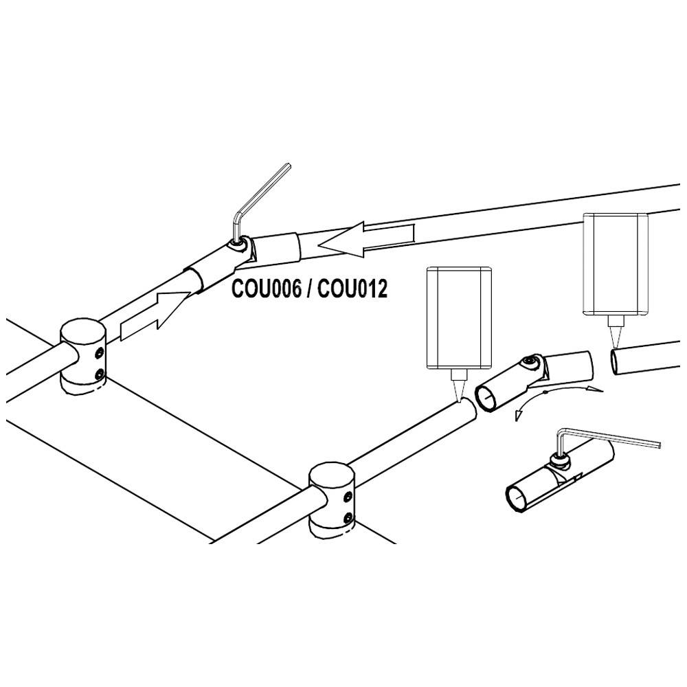 Decklinea - Coude Articulé pour Tube Inox 316 (5 Pieces) - Image 4