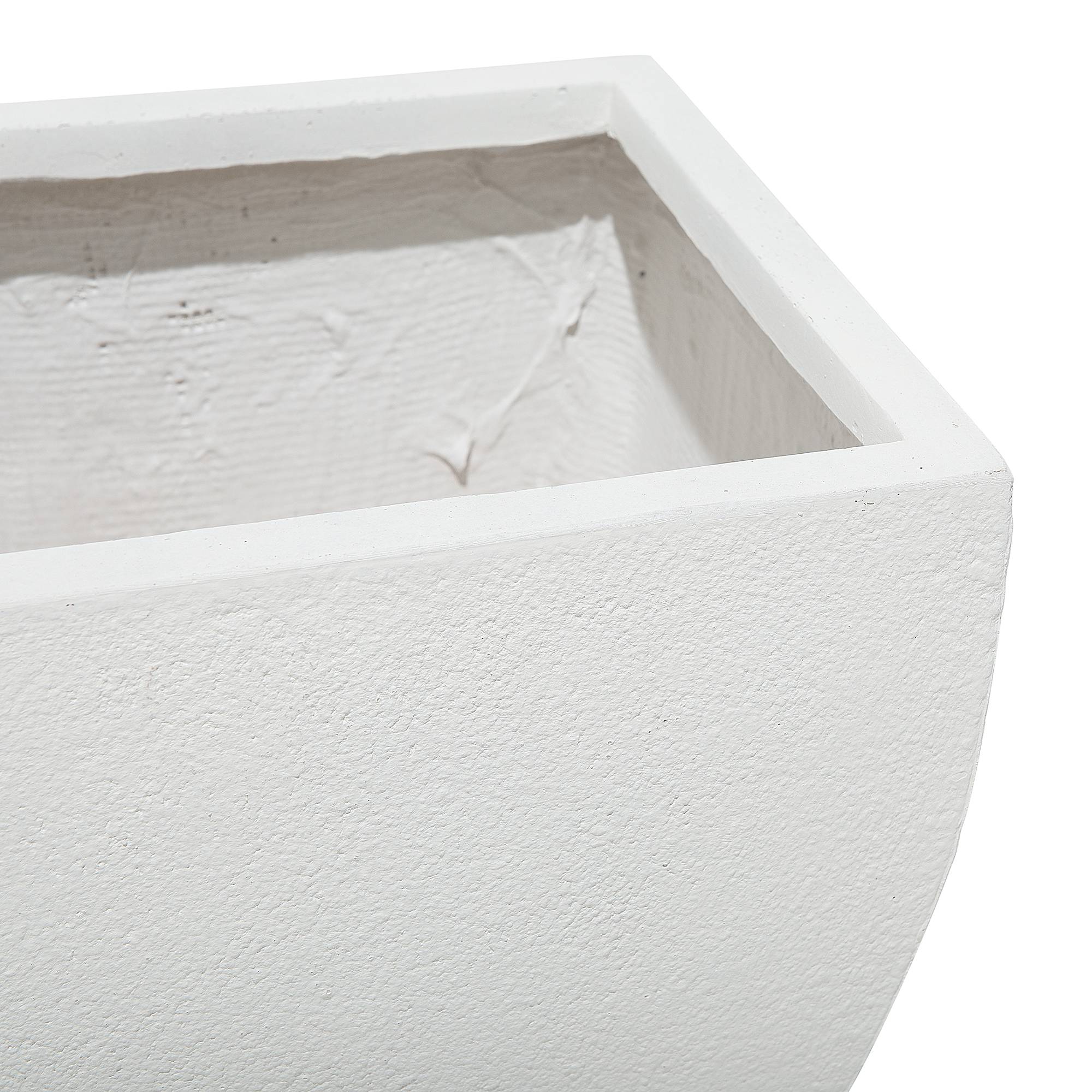 Beliani - Cache-Pot Blanc Cube en Fibre d'Argile 53 x 53 x 51 cm Pot de Fleurs Idéal pour Extérieur et Intérieur Beliani - Image 6