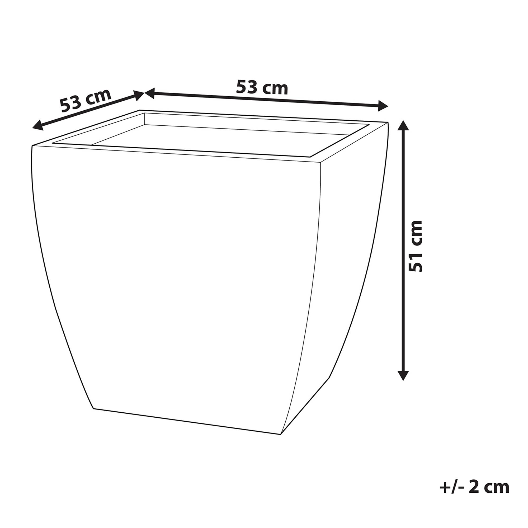 Beliani - Cache-Pot Blanc Cube en Fibre d'Argile 53 x 53 x 51 cm Pot de Fleurs Idéal pour Extérieur et Intérieur Beliani - Image 3