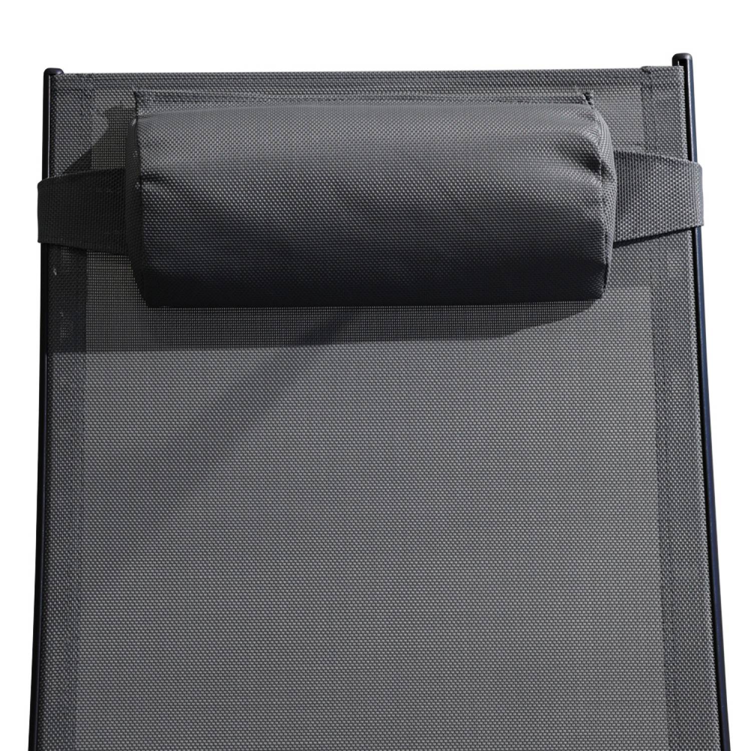 Lot de 2 transats ajustables noir et gris CALI - Image 6