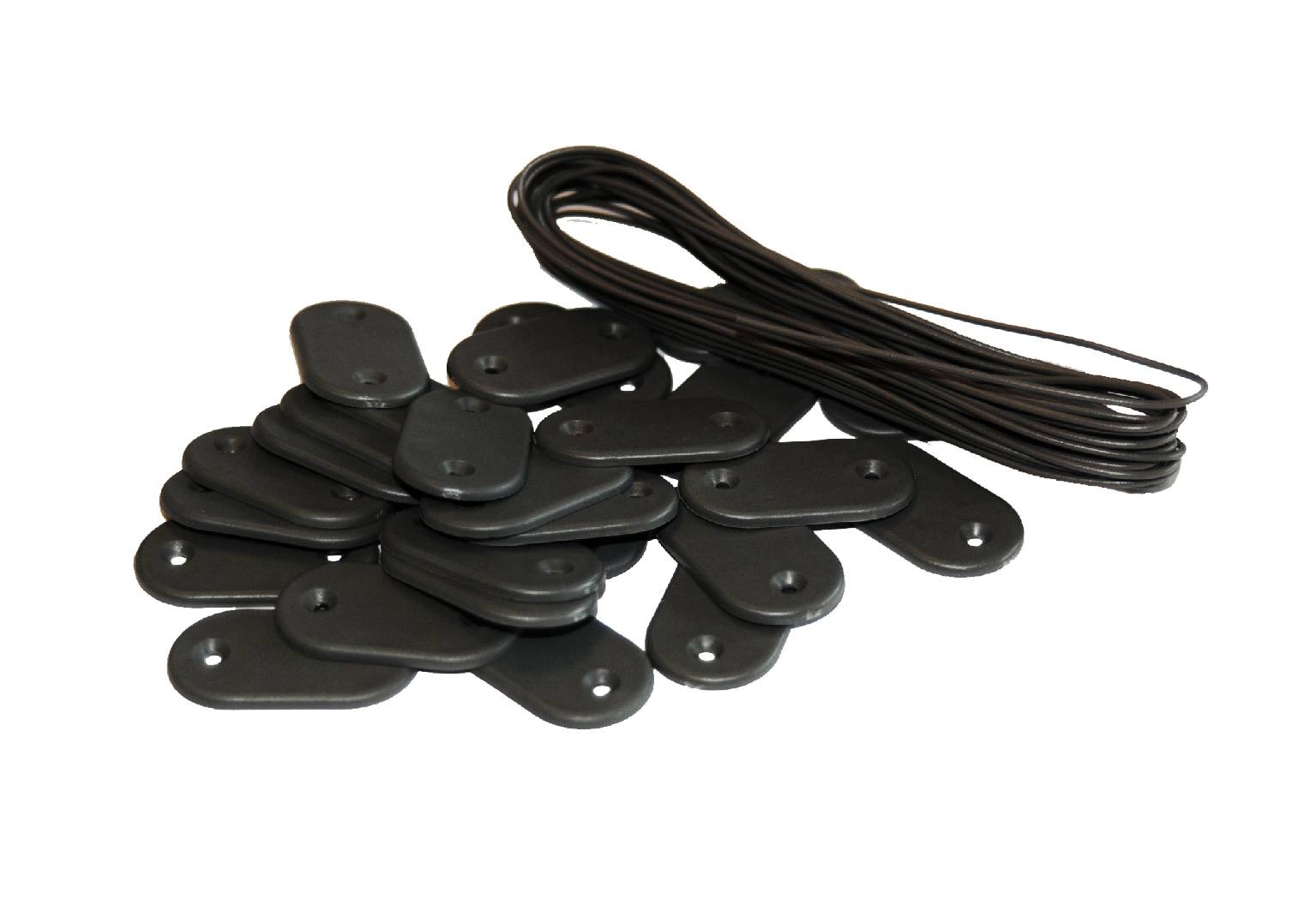 Kit de fixation Brise-vue - 26 pastilles + 4m de fil Gris foncé 1 kit - Image 1