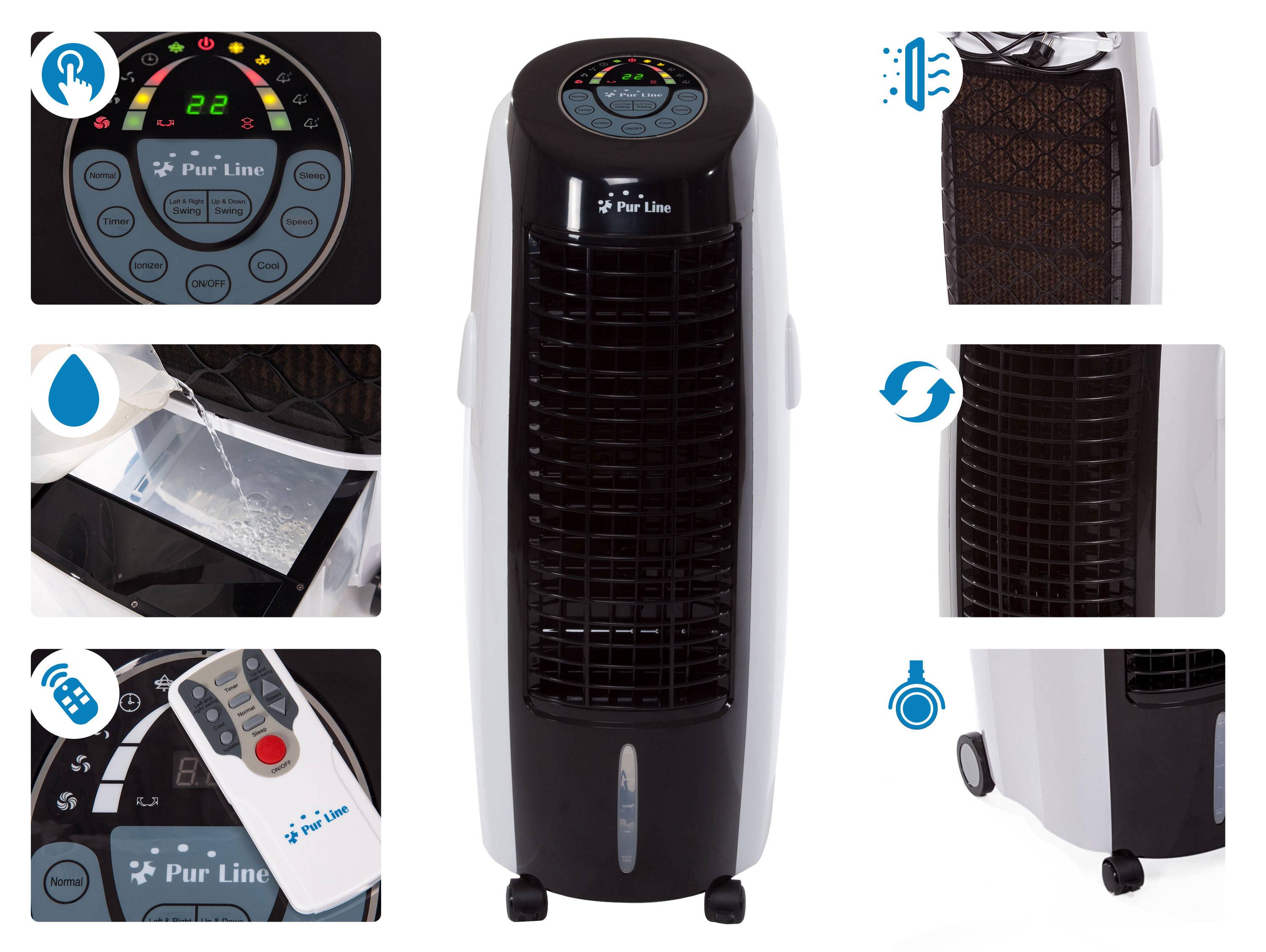 Purline - Rafraichisseur d'air par évaporation à débit élevé minuterie et 6 vitesses - Purline - Image 5