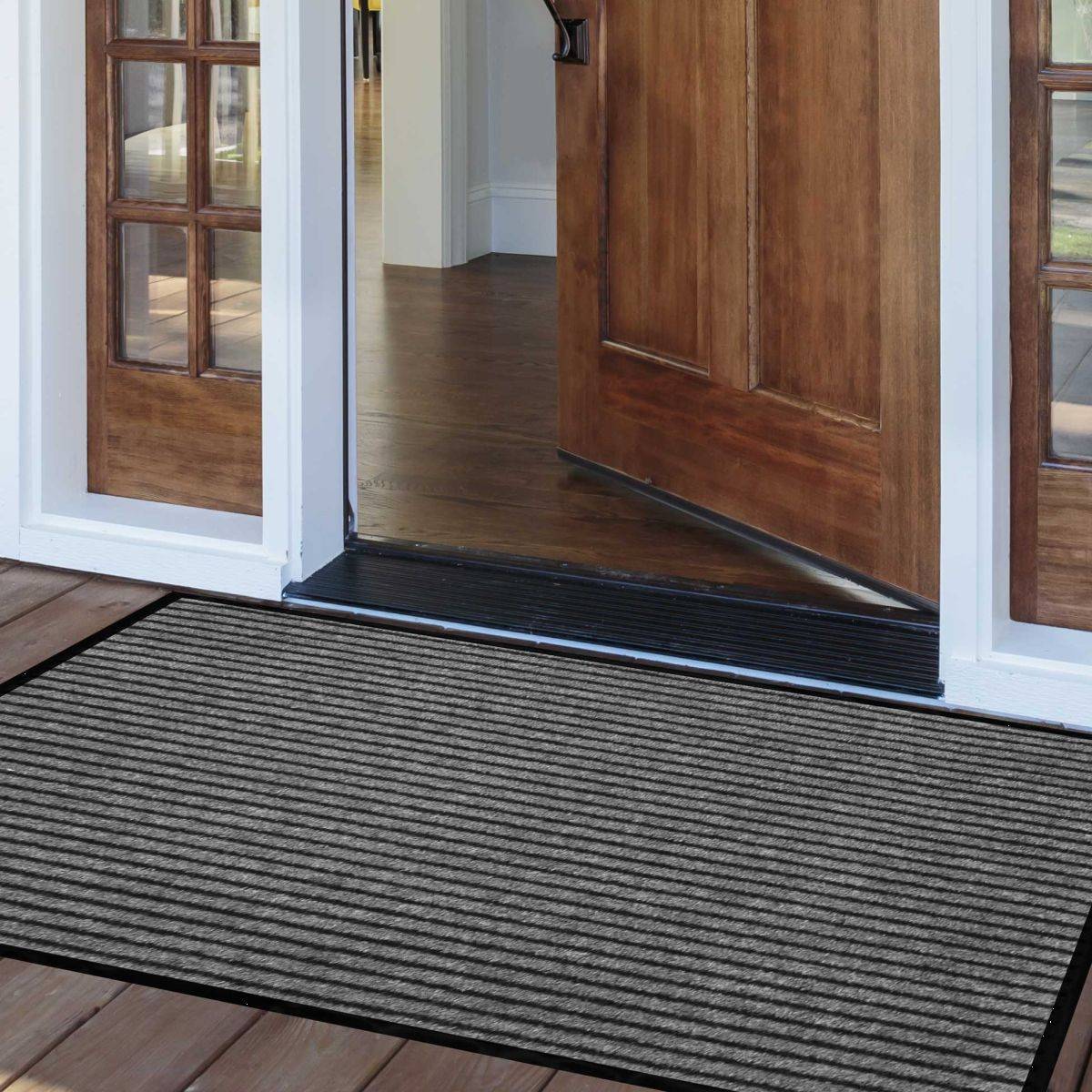 Tapis d'Entrée Anti-Poussière "Toscan" 80x120cm Noir & Gris - Image 4