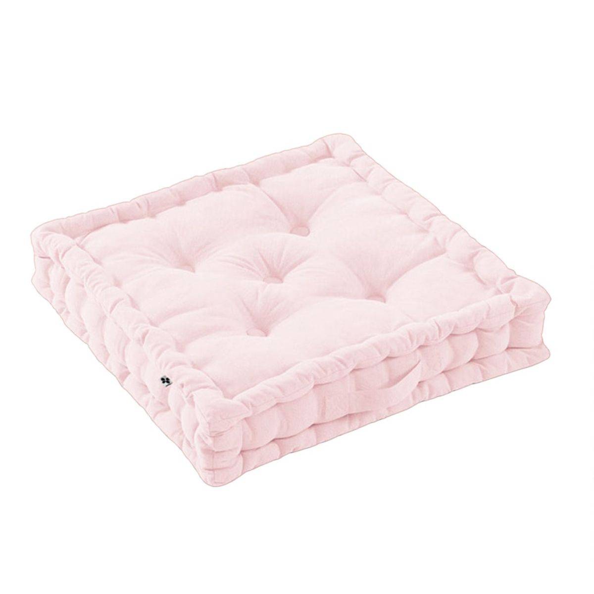 Coussin de Sol 50x50cm Coton Coloris Pivoine - SOPHIE - Image 1