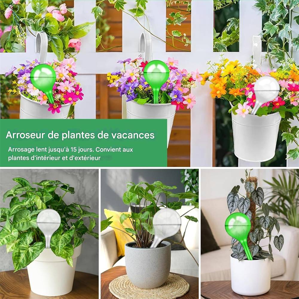 MUXHEL Lot De 16 Boules D’Irrigation Pour Plantes 70 Ml – Arrosage Automatique Transparent Facile Et Pratique
