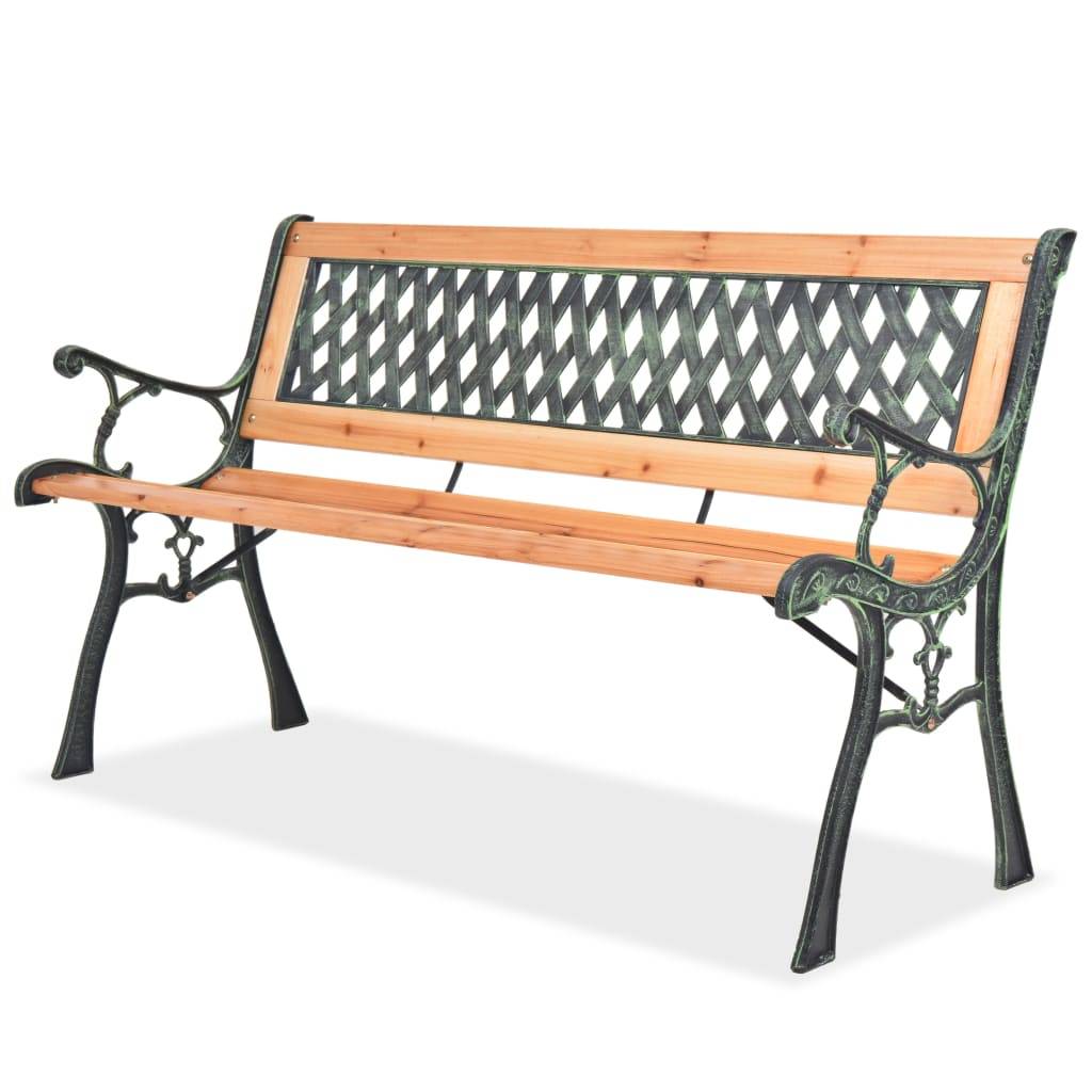 ComfortXL - Banc de Jardin Bois et Fonte Design Rétro pour Façade Maison Brun 122 cm – ComfortXL Outdoor Living - Image 1
