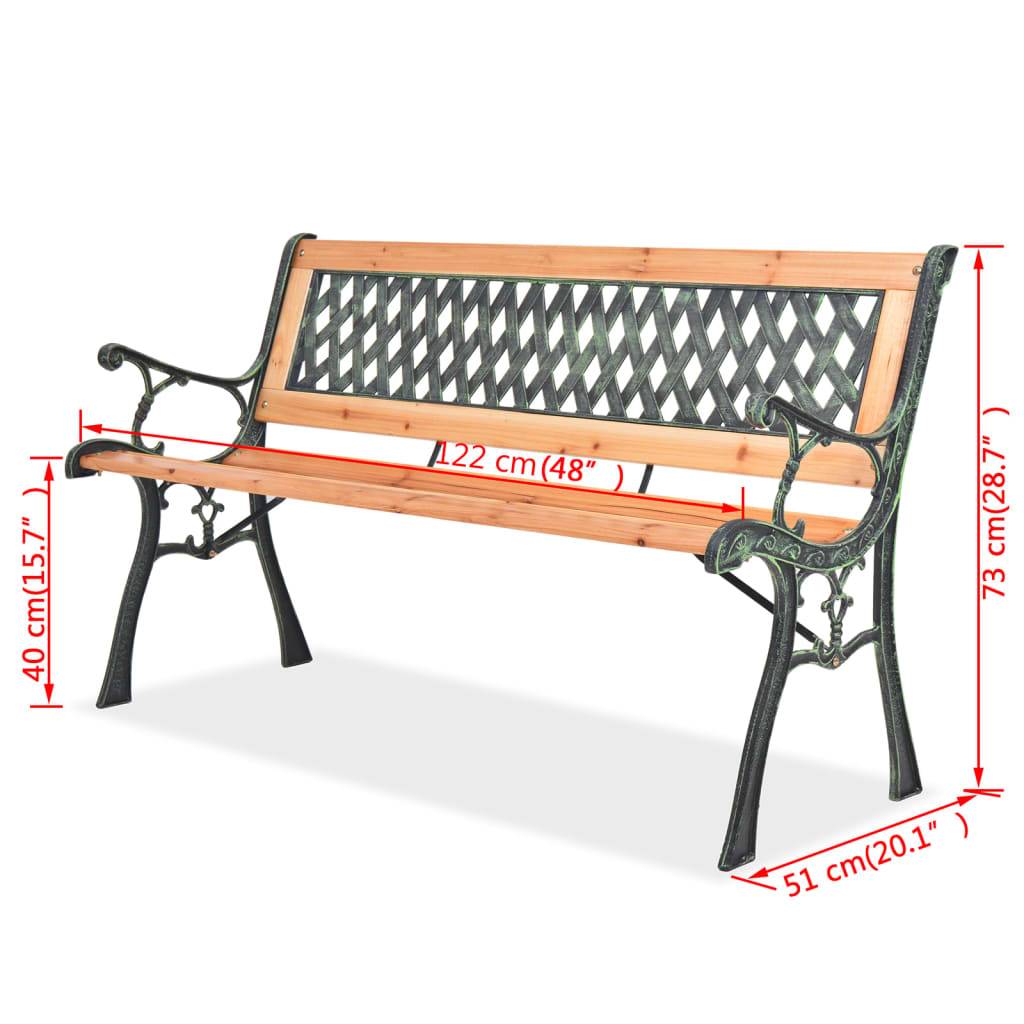 ComfortXL - Banc de Jardin Bois et Fonte Design Rétro pour Façade Maison Brun 122 cm – ComfortXL Outdoor Living - Image 7